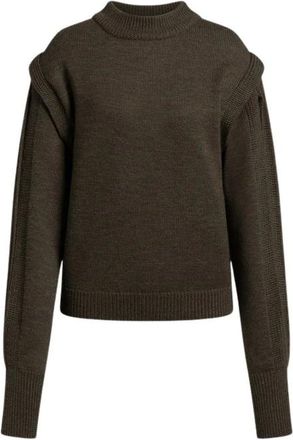 Alberta Ferretti Trui van extrafijne merinowol met mouwuitsnijdingen - Dames - Truien - Groen - Maat: S Wol
