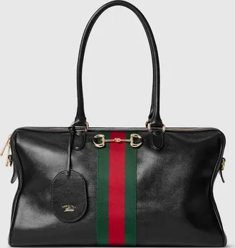 Gucci Borsetto Large Boston Bag, Black, Leather