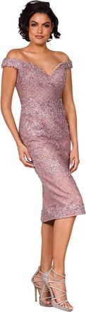 Terani Couture Formal Cocktail Dress In Mauve