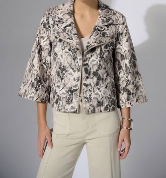 Joseph Ribkoff Python Jacket In Beige/multi
