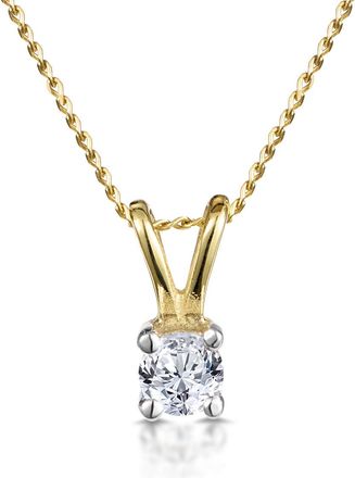 The Diamond Store Diamond Solitaire Necklace 0.15CT Diamond 9K Yellow Gold