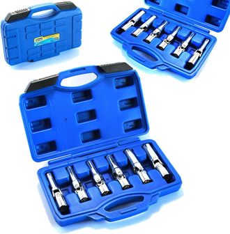 Trade Shop Trade Shop - Set Kit 6 Chiavi Bussola Snodate Per Candelette Auto Diesel Da 8 A 16mm 3/8