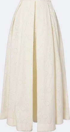 Agua Bendita Delta broderie anglaise cotton maxi skirt