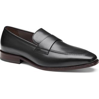Johnston & Murphy Floyd Penny Loafer in Black Full Grain at Nordstrom, Size 10.5