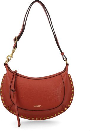 Isabel Marant Neutrals Oskan Moon Studded Leather Shoulder Bag