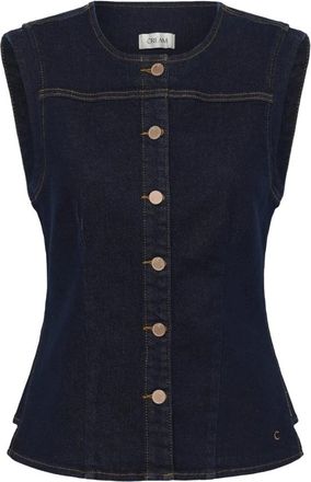 Cream Tops, Dames, Blauw, XL, Denim, Vest Top
