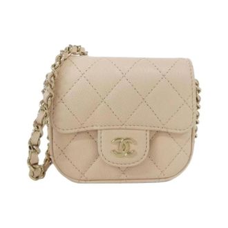 Chanel Pre-owned Leather chanel-bags - Dames - Pre-owned - Beige - Maat: ONE Size Leer