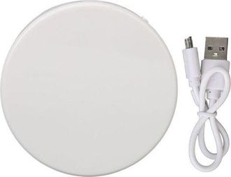OEM Espejo De Bolsillo Led Recargable Con Aumento 3x, Plegable Con Iluminaci&oacute;n Ajustable, Doble Cara, Blanco