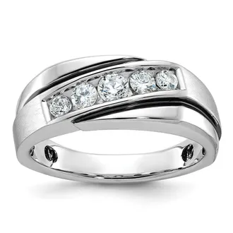 Diamond2Deal 14k White Gold Lab Grown Diamond Wedding Band Ring 1/2Ct Clarity- VS Color- G-H