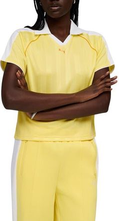 Puma T7 Relaxed Soccer Polo in Lemon Meringue at Nordstrom, Size X-Small