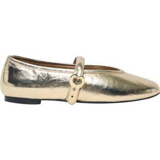 Maje Metallic leather ballet flats in Light Gold at Nordstrom, Size 39