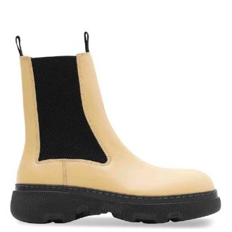 Burberry Creeper Leather Chelsea Boots, Brand Size 37 ( US Size 7 )