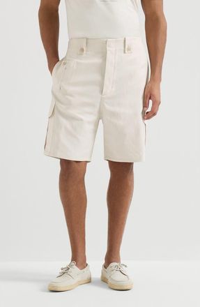 Brunello Cucinelli Bermuda shorts with cargo pockets in White at Nordstrom, Size 50 It