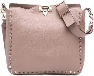 Valentino Pre-owned Valentino Small Grainy Calfskin Rockstud Flip Lock Messenger Bag Ladies S417817BVMKFFGXN