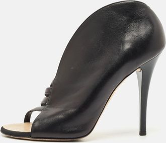 Giuseppe Zanotti Black Leather Cut Out Sandals