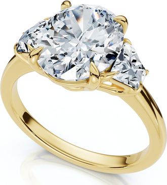 Pompeii3 Certified 2.63Ct Oval & Trapezoid Diamond Ring 14k Gold or Platinum Lab Grown
