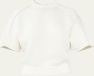Aisling Camps Perfect Short-Sleeve Crop Knit T-Shirt