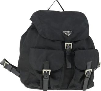 Prada Pre-owned Backpacks, female, Black, Size: ONE SIZE Pre-owned Nylon Backpack
