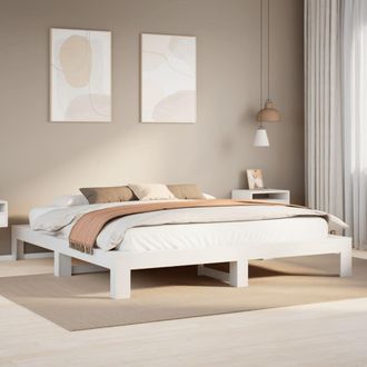 Berkfield Home Bed Frame without Mattress White 200x200 cm Solid Wood Pine
