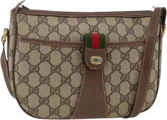 Gucci Pre-owned Cross Body Bags, female, Beige, Size: ONE SIZE Pre-owned Vintage GG Canvas Shoulder Bag