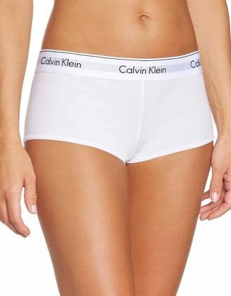 Calvin Klein Womens Modern Cotton Short, White - Size: 14
