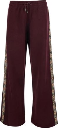 Burberry Jodie Wijde Broek - Dames - Wijde Broeken - Rood - M - Katoen - Broeken