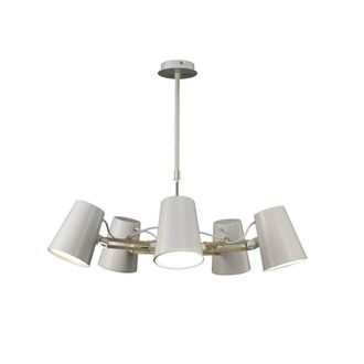 Netlighting Looker Ceiling Pendant 5 Light E27 Matt White Beech