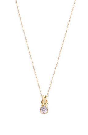 Argento Vivo Love Knot Cubic Zirconia Pendant Necklace in Gold at Nordstrom