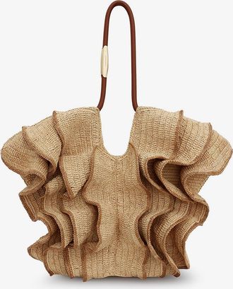 Zimmermann Borsa a spalla Goldentime in rafia con volant - ZIMMERMANN - gender_Woman