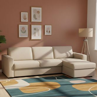 Dmora Sofa Cama Alisea, Sof&aacute; De Esquina, 100% Made In Italy, Sof&aacute; Con Apertura Giratoria, Con Contenedor Reversible Peninsula, Con Reposabrazos Delgados, Cm