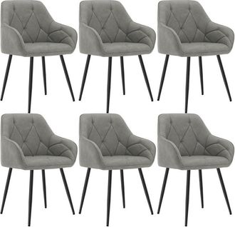Woltu Set of 6x Faux Leather Dining Chairs Accent home & restaurants Dark Grey