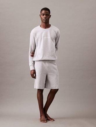 Calvin Klein Mens Terry Lounge Sleep Shorts - Grey - XL
