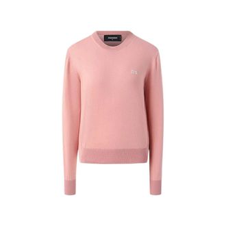 Dsquared2 Pull - Dames - Ronde hals truien - Roze - M - Katoen - Truien & Vesten