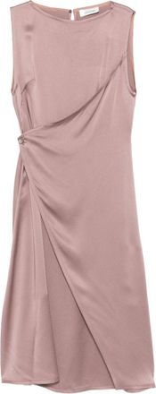 Lanvin Asymmetrical Midi Dress with Draped Design and Gathered Detail