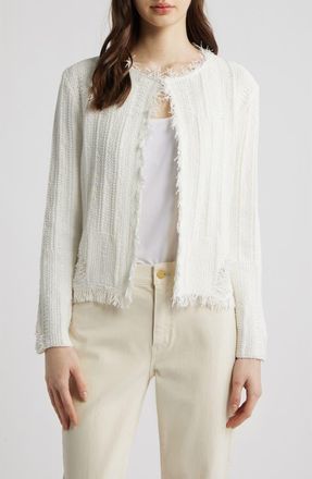 Kobi Halperin Marlee Fringe Cardigan in Ivory at Nordstrom, Size X-Small
