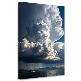 Feeby Cuadro En Lienzo, Nubes Gris Oscuro Paisaje, 80x120