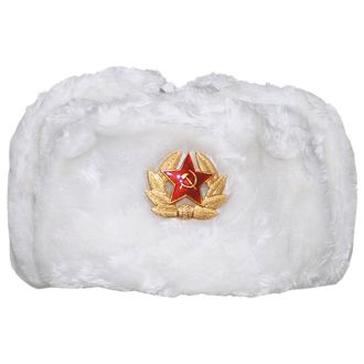 MFH Russian Winter Cap White with Badge Size XL