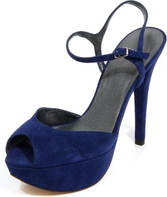 Stuart Weitzman Sapphire Suede Sandalen - Dames - Sandalen met hakken - Blauw - 38 EU - Su&egrave;de - Schoenen