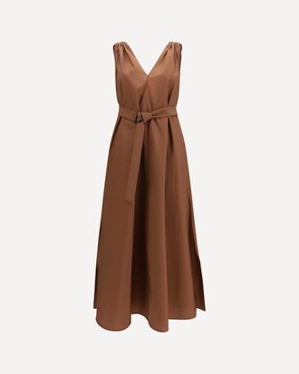 Brunello Cucinelli Cotton poplin Dress Precious Shoulder Detail Female M