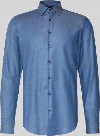 Jake*s Slim Fit Business-Hemd aus reiner Baumwolle in Marine, Größe 37/38