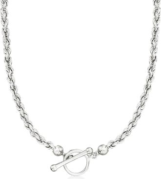 Ross-Simons Sterling Silver Rope-Chain Toggle Necklace