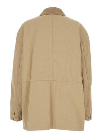 Dunst Cotton-Nylon Blend with Ribbed Collar Coat - Beige
