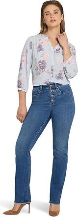 NYDJ Marilyn Straight Fray Hem Jeans in Wild River Womens Clothing Wild River : 16 32, Cotton/Denim/Elastane