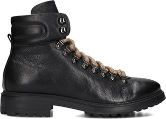Stefano Lauran Zwarte leren herenlaarzen 1562 - Heren - Veterlaarzen - Zwart - 44 EU - Leer - Schoenen
