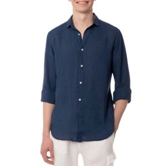 MC2 Saint Barth Heren, Overhemden, Blauw, Maat: S Linnen