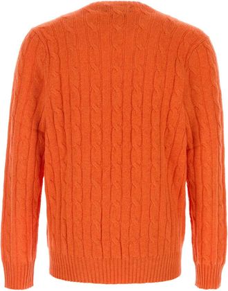 Polo Ralph Lauren Mens Orange Cashmere Sweater Jaffaorangeheather Exterior: Maglieria