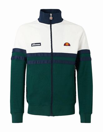 Ellesse Mens Ellesse Rimini Track Top Jacket Dark Green/Off White - Size: 38/Regular