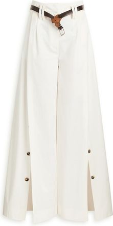 A.W.A.K.E Mode Split Cotton-poplin Trousers - White - 40 (UK12 / M)