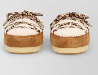 Moon Boot leather shearling slippers