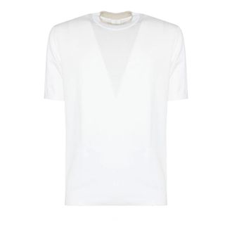 Eleventy Round-neck Knitwear, male, White, Size: XL Cotton Jersey T-shirt